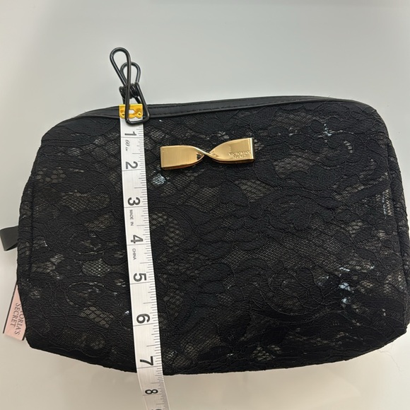 Victoria’s Secret black lace cosmetic bag with gold hardware - Picture 8 of 9